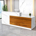 Reception Desk with Counter Modern Checkout Counter with Lockable Drawer Keyboard Tray Receptionist Desk for Office Salon Reception Table M Right 47inch/120cm