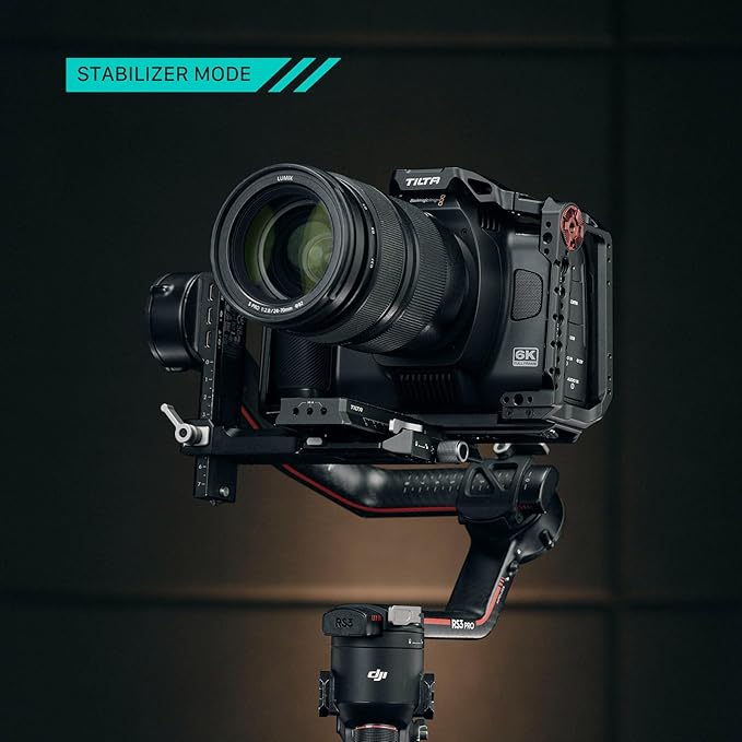 Tilta Basic Kit for BMCC 6K | Includes Full Camera Cage, SSD Holder & Xeno Top Handle | Cold Shoe/Arri Rosette/NATO Rail | Black | TA-T64-B-B