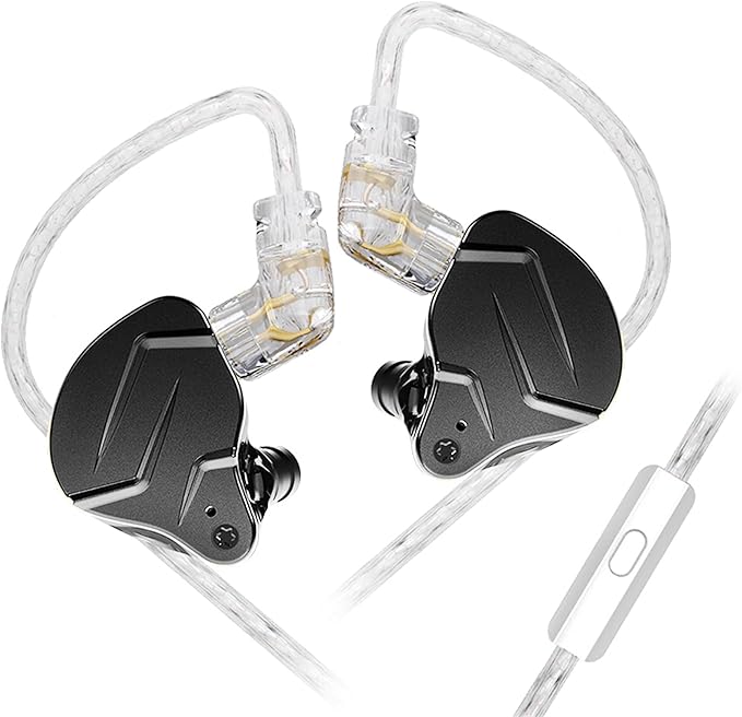 KZ ZSN PRO X Gaming Earbuds in Ear Monitor Headphones, High Fidelity IEMS Earphones, Hybrid Dual Driver Wired Earbuds with 1BA 1DD Detachable Tangle-Free Cable for Computer Tablet (Black, with Mic)