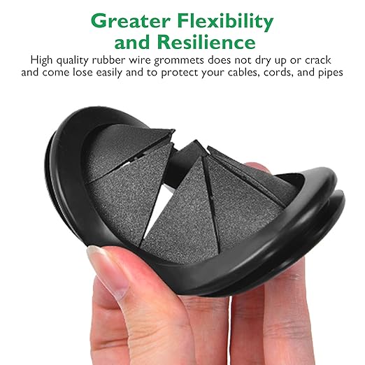 Rubber Grommets for Wiring, 3-1/8 Inch Drill Hole, 2-3/4 Inch ID, Firewall Grommets Automotive Cable Cords Hoses Protection, Double-Sided Rubber Plugs for Round Holes, 3 Pcs, 70x80 mm
