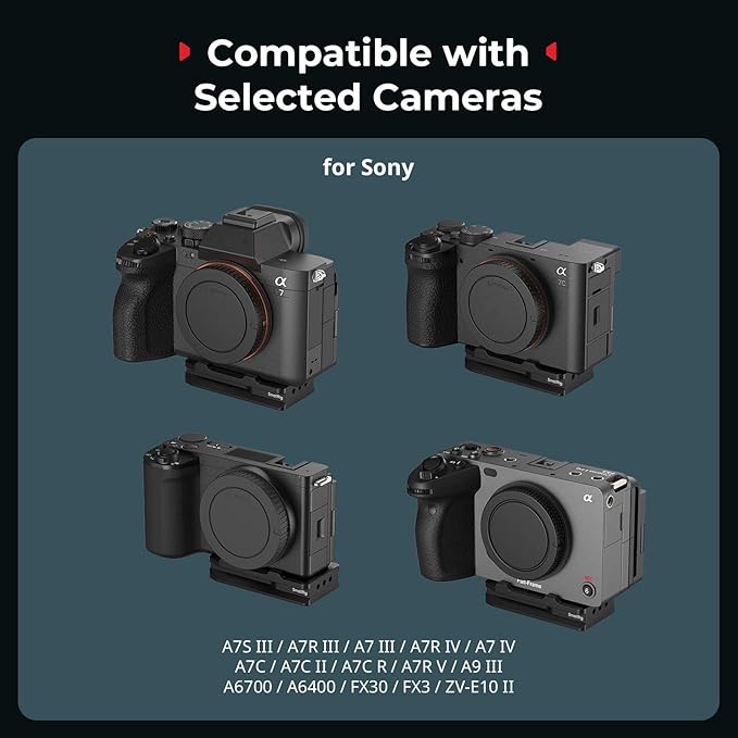 SmallRig Mount Plate for AirTag, Quick Release Camera Mount Baseplate for Arca-Type, Built-in EVA Pad, 1/4"-20 Screws, for Sony A7 III/ A7 IV/ A7C II/ A7C R/A6700 /A6400 /FX30 /FX3 /ZV-E10 II- MD5423