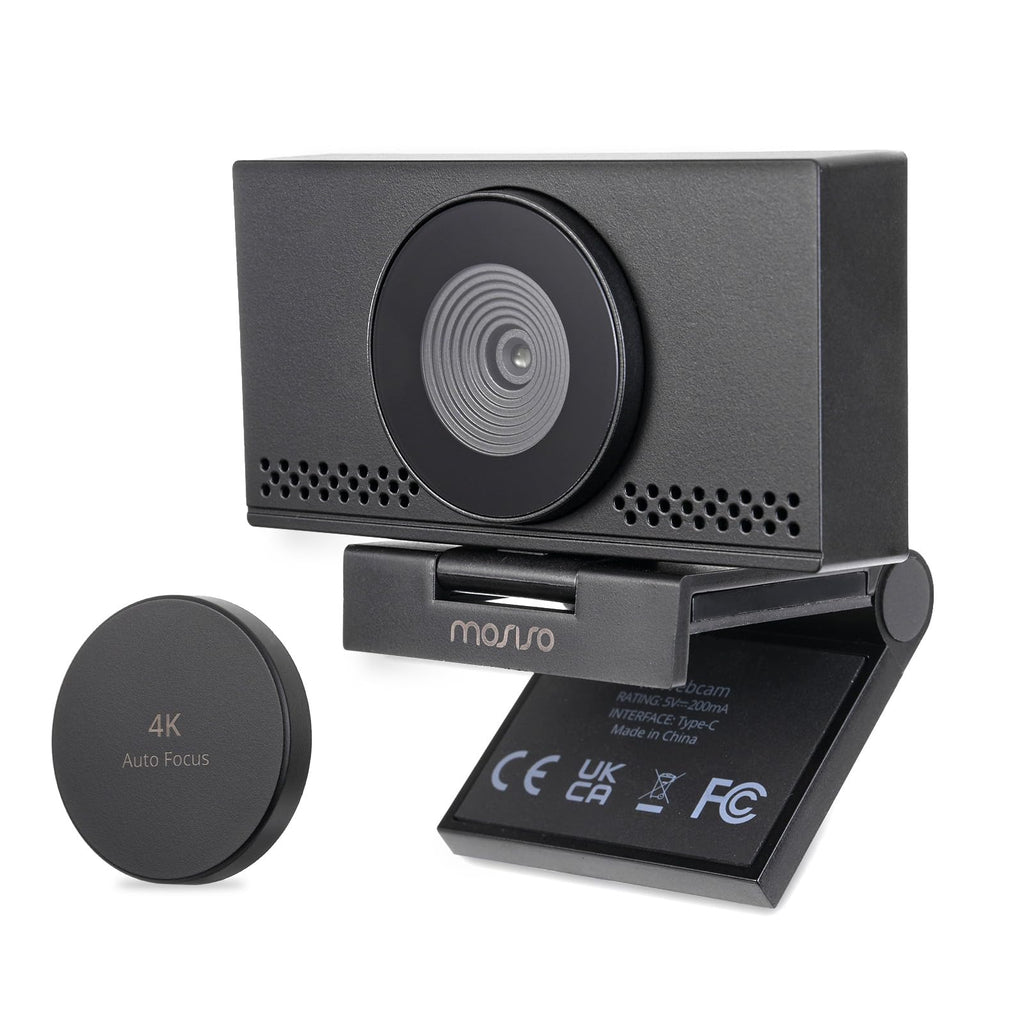 MOSISO 4K Webcam for PC & Laptop with Microphone and Webcam Cover