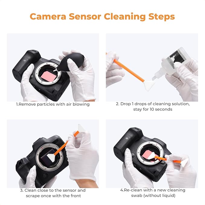 K&F Concept 14pcs Double Tipped 16mm APS-C Sensor Cleaning Swab, DSLR or SLR Digital Camera Cleaning kit and Full Frame Sensor Cleaning Swab