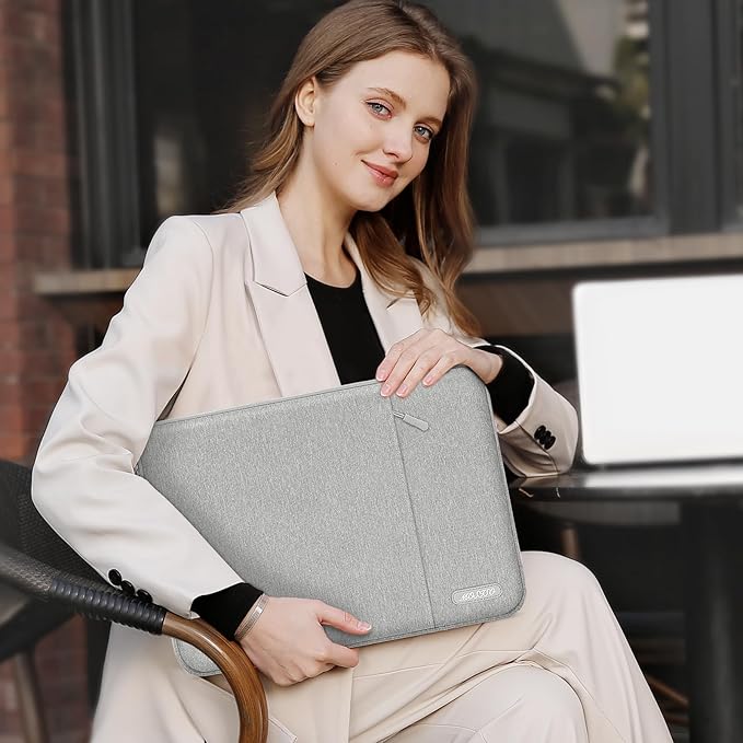 MOSISO Laptop Case 13 inch, 13 inch Laptop Sleeve Compatible with MacBook Air M4 M3 M2 M1 2025-2018 / Pro M2 M1 2025-2016, Polyester Vertical Computer Sleeve Bag with Pocket, Gray