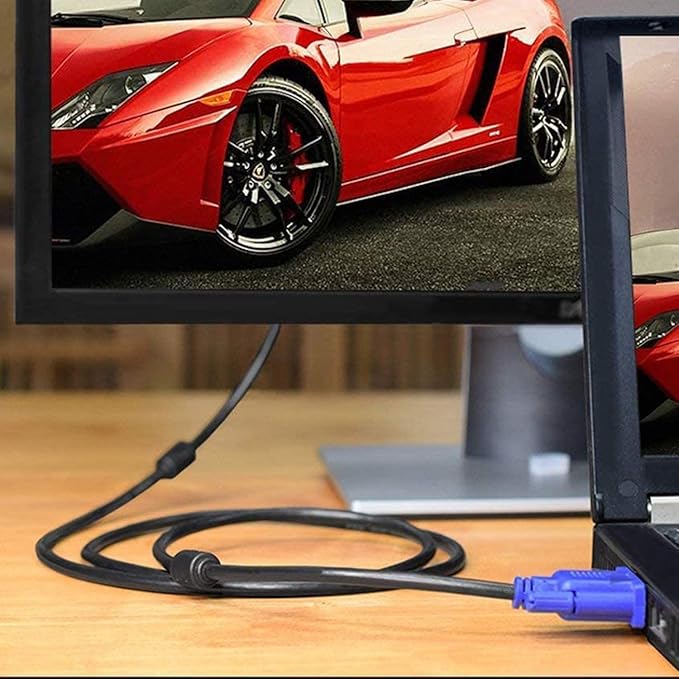 PASOW VGA to VGA Monitor Cable HD15 Male to Male for TV Computer Projector (30 Feet)