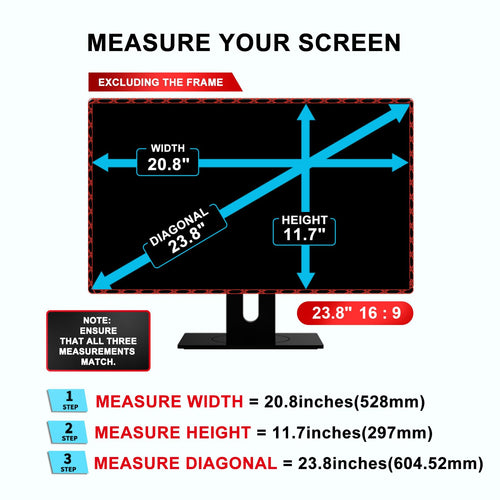 23.8 inch Computer Privacy Screen Filter - Suitable for 16:9 Aspect Ratio Widescreen Monitor - Blue Light Filter - Anti-Glare & Anti-Scratch Protector Film (23.8" Widescreen (16:9))