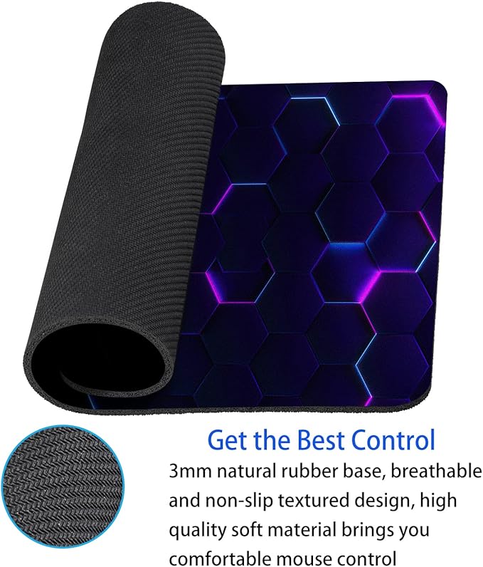 Purple Abstract Art Mouse Pad Personalized Design Computer Laptop Non-Slip Rubber Mouse Pad 9.5x7.9 Inch