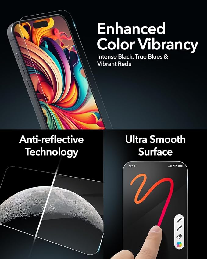 ZAGG Glass XTR3 Google Pixel 9 Pro XL Screen Protector - 10X Stronger with Recycled Glass, Enhanced Eyesafe Blue Light Filter, Anti-Reflective, Easy Installation