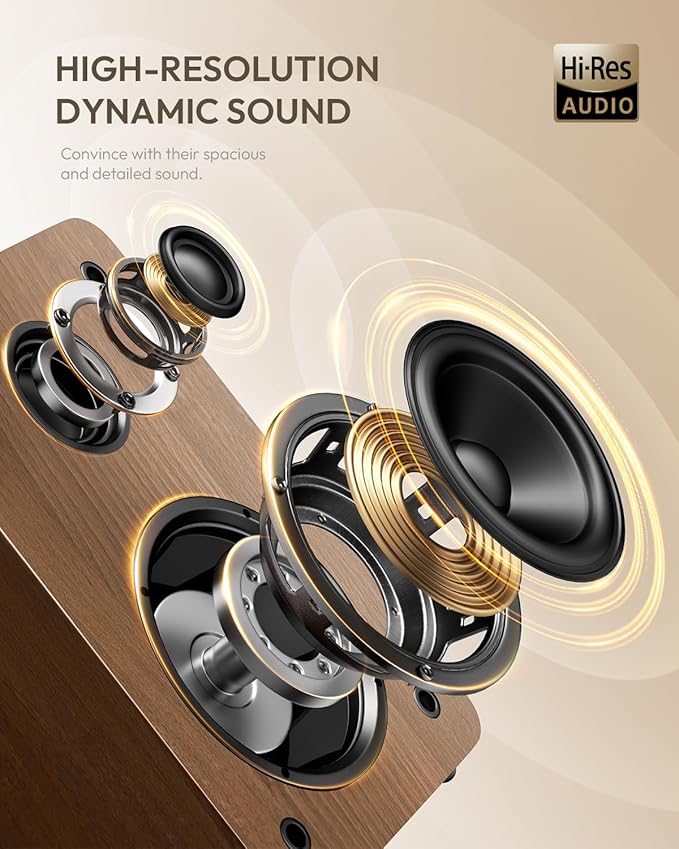 SoulBox S1 Vinyl Record Player with Stereo Speakers, Turntable with Built-in Preamp, S-Shaped Tonearm, 33/45 RPM - Walnut