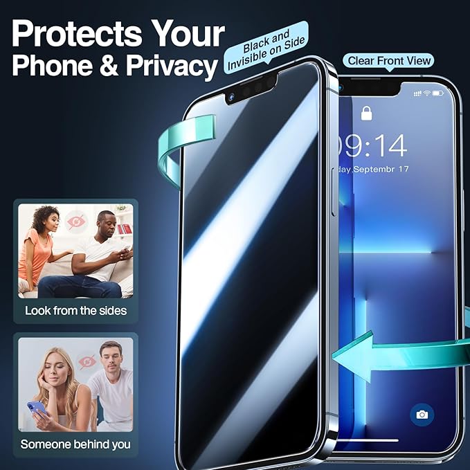 SMARTDEVIL 2PACK Privacy Screen Protector for iPhone 13 Pro Max/14 Plus 6.7inch Shatterproof Tempered Glass [True 28°Anti Spy] [9H Hardness] [Auto Dust-Elimination Install], [Bubble Free]
