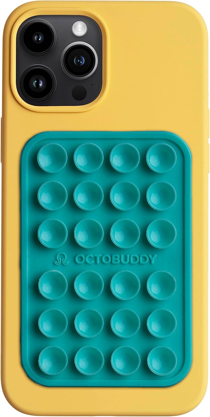 OCTOBUDDY Classic MAX - Silicone Suction Phone Case Adhesive Mount - Hands-Free, Strong Grip Holder for Selfies and Videos - iPhone and Android Compatible - 2.6″ x 3.9″