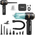 Handheld Vacuum Cordless, Car Vacuum Cleaner with Brushless Motor, Strong Suction Vacuum & Compressed Air Dusters with LED Light, Wireless Mini Portable Hand Vacuum Blower for Home, Pet (Black)