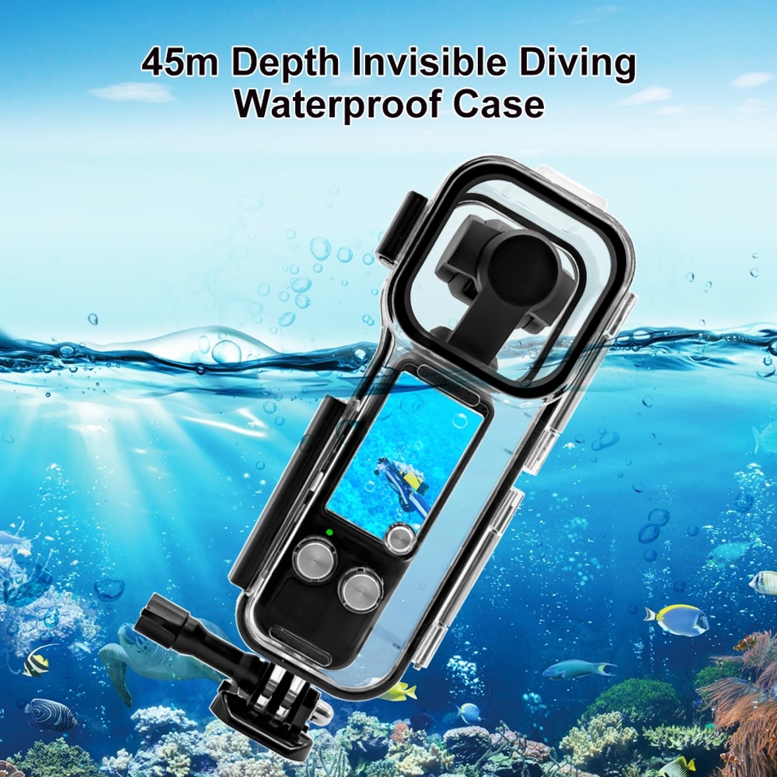 PULUZ Waterproof Case for DJI Osmo Pocket 3, 147FT/45M Diving Housing