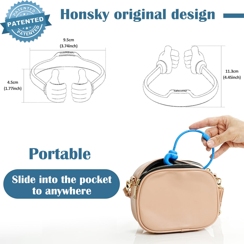 Honsky Cell Phone Stand Holder 2-Pack,Thumbs Up Lazy Phone Stand,Universal Adjustable Flexible Dock for All Phones,Cute Perfect Valentine's Day Gifts for Him/Her,Gifts for Couples,Flag Blue/Pink
