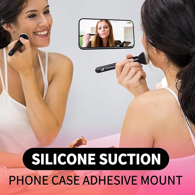 ZYCCER Double Sided Silicone Suction Phone Holder Mount,Compatible with iPhone and Android Cases Hands-Free Mirror Shower Phone Mount Strong Grip Holder (Orenge, Single Sided 1PCS)