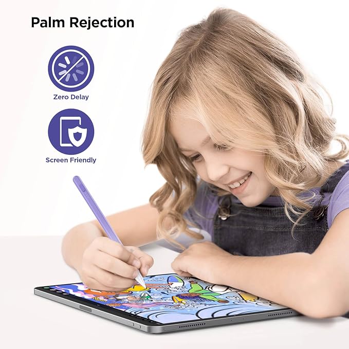 Stylus Pen for iPad 2018-2025, 15Mins Fast Charge for Apple Pencil, Palm Rejection, Compatible with iPad 10/9/8/7/6, iPad Pro 12.9"/11"/13" M4, iPad mini 6/5, iPad Air 5/4/3/11"-13" M2