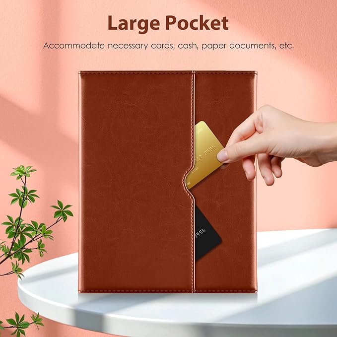 DTTO for iPad 11th (A16)/ 10th Generation Case with Keyboard (2025/2022), 7 Colors Backlit Wireless Detachable Keyboard Leather Folio Cover with Pencil Holder & Pocket, Brown