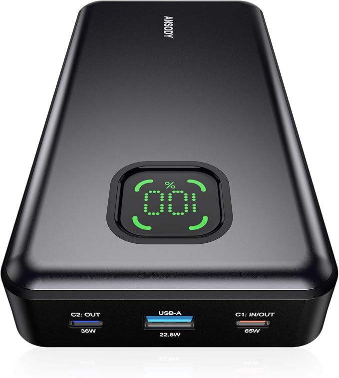 65W Laptop Power Bank, 25000mAh 101W Total Fast Charging Portable Charger