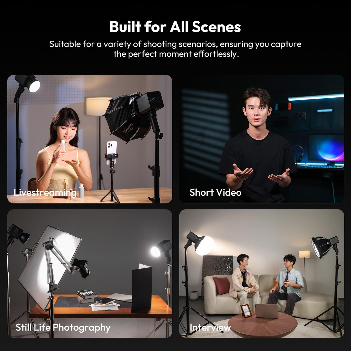 Ulanzi Portable RGB COB Video Light 2700K-6500K CRI95+ CCT Full Color