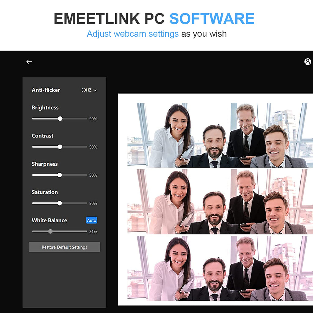 EMEET 1080P Webcam with Microphone, C960 Web Camera 2 Mics Streaming Webcam