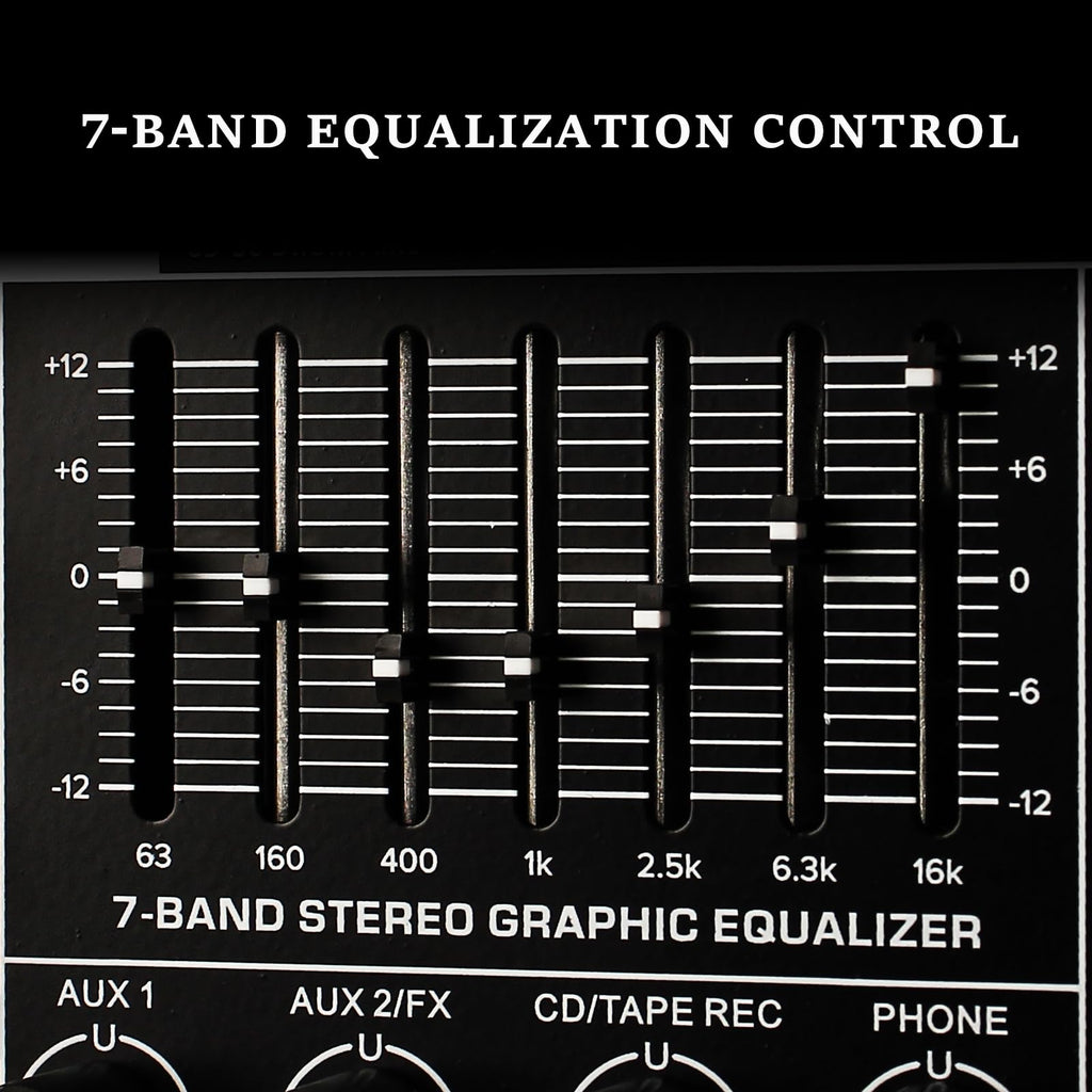 MICNAUX Audio Mixer 8 Channel Professional Mixer Console with 320 DSP Effects, 7-band EQ Sound Mixing Board Digital DJ Mixer w/USB Bluetooth MP3 for Recording, Independent 48V Power & Mute Button