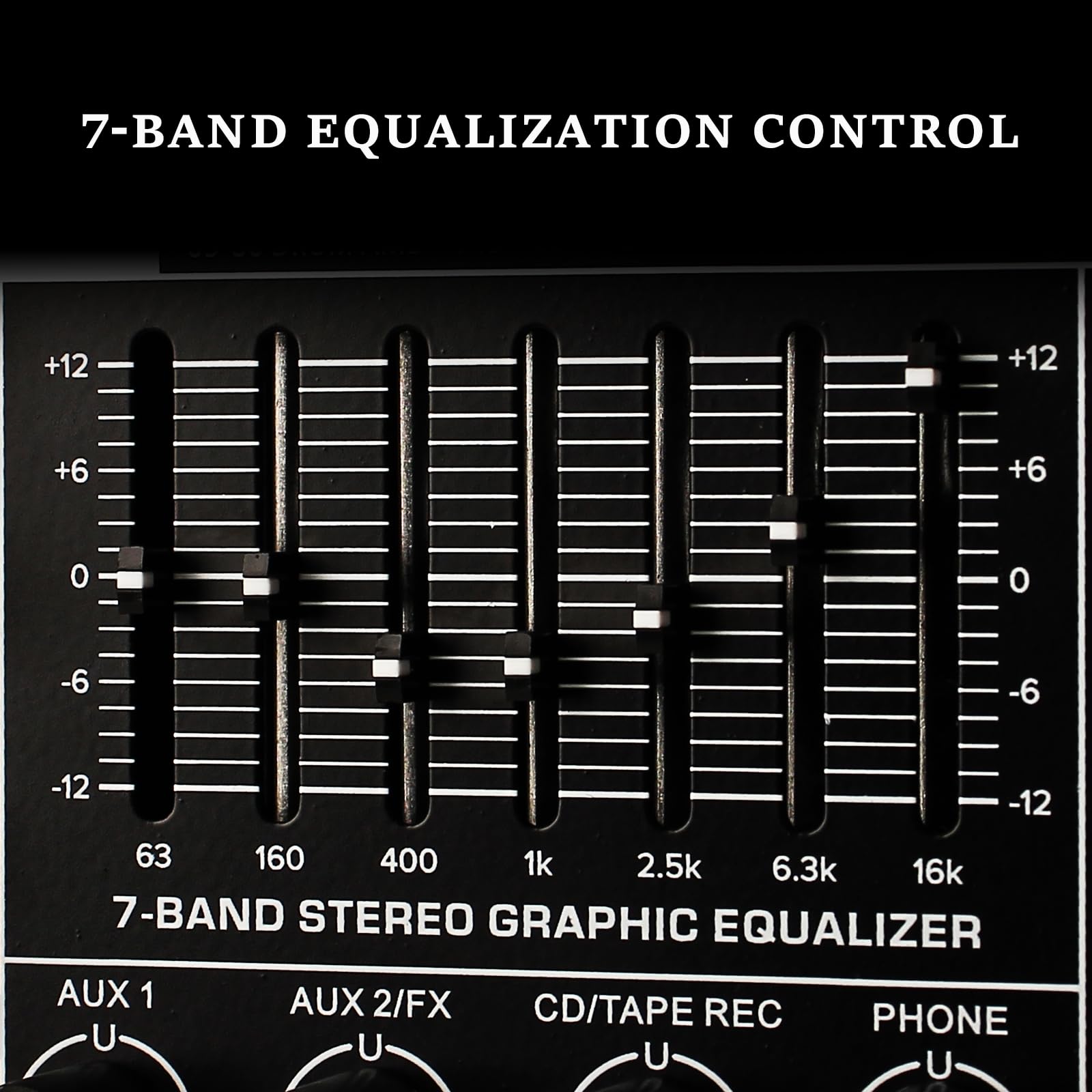 MICNAUX Audio Mixer 6 Channel Professional Mixer Console with 320 DSP Effects, 7-band EQ Sound Mixing Board Digital DJ Mixer w/USB Bluetooth MP3 for Recording, Independent 48V Power & Mute Button
