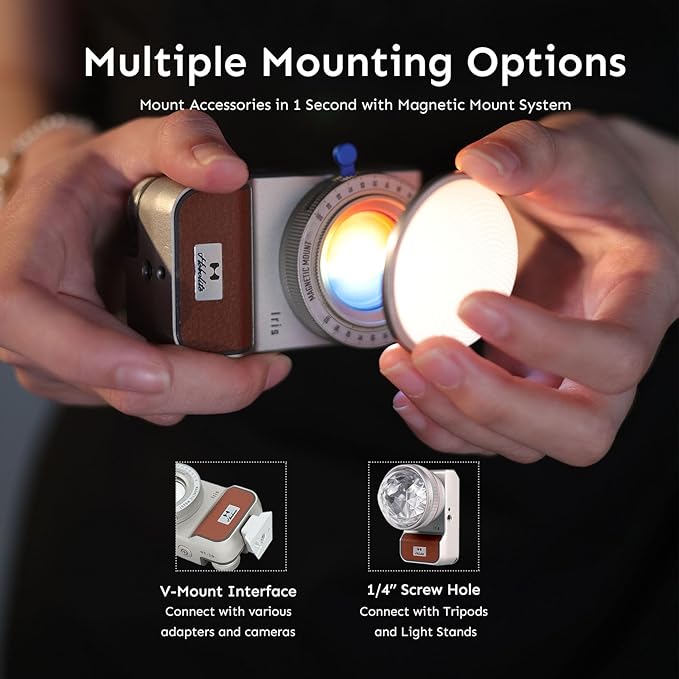 Iris Portable LED Photography Light Kit with LCD Display, App Control, CRI/TLCI 96+, 2700-6500K Bi-Color Indoor/Outdoor Lighting for Content Creators, Jungle Edition, 5W