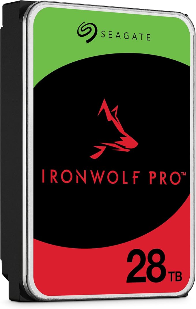 Seagate IronWolf Pro 28TB Enterprise NAS Internal HDD Hard Drive – CMR 3.5 Inch SATA 6Gb/s 7200 RPM 512MB Cache for RAID Network Attached Storage, Rescue Services (ST28000NT000)
