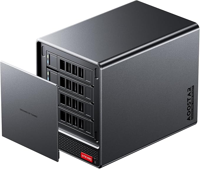 AOOSTAR WTR PRO AMD Ryzen 7 5825u 4 Bay NAS Mini PC, 16GB RAM 512GB SSD, 4K HDMI, 2 * M.2 NVMe Slots, 2.5/3.5 SATAx 4 Storage(Up to 4 * 22TB)