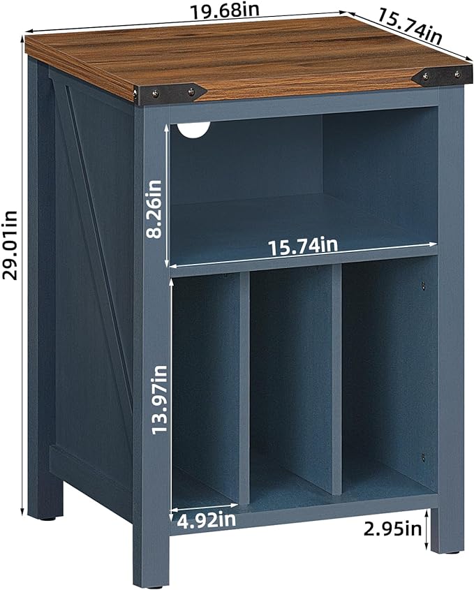 Record Player Stand with Vinyl Record Storage Holds up to 160 Albums,Large Wood Record Player Table，Blue Turntable Stand Cabinet Dispaly Shelf for Living Room,Bedroom,Office
