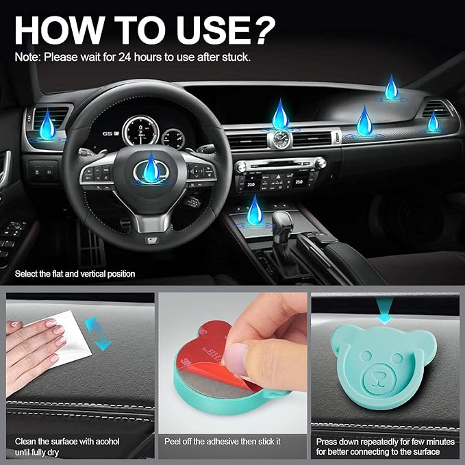 TOPGO Socket Car Mount for Phone Holder Cute Bear Style Silicone Grip Stand with Phone line Clasp for Collapsible Socket User Used on Dashboard, Home, Office, Kitchen, Desk, Wall (Color) 3 Pack