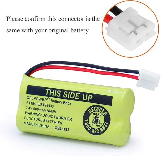 BT18433 BT28433 BT-8300 BATT-6010 Rechargeable Battery BT184342 BT284342 BT1011 BT1018 BT1022 BT1031 89-1326-00-00/89-1330-01-00/CPH-515D 2.4V(Pack of 4)