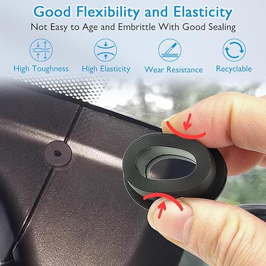 2 Pcs 2-7/16" Drill Hole, 1-15/16" ID Silicone Rubber Grommets for Wiring, Large Top Hat Grommets for Tube Cable, Waterproof L-Shape O-Ring Seal Hose Gasket in Hydroponic Irrigation System