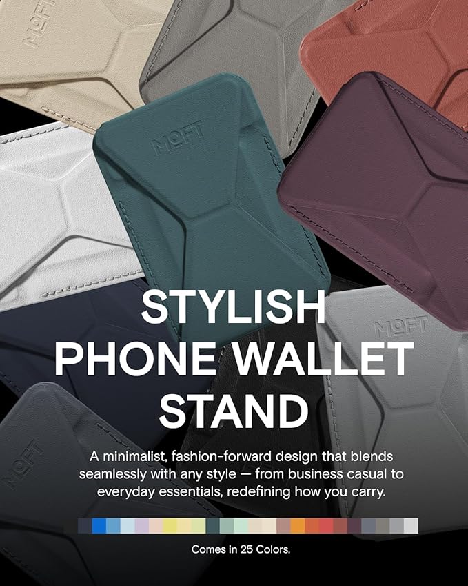 MOFT Magnetic Wallet Stand Compatible with iPhone 16/15/14/13/12 Series, Angle Adjustment & Magsafe Compatible MOVAS Phone Stand,Jungle