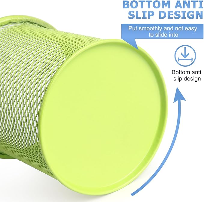 Tamaki Pen Holder Cup for Desk, Wire Mesh Pencil Cup Holder, Green