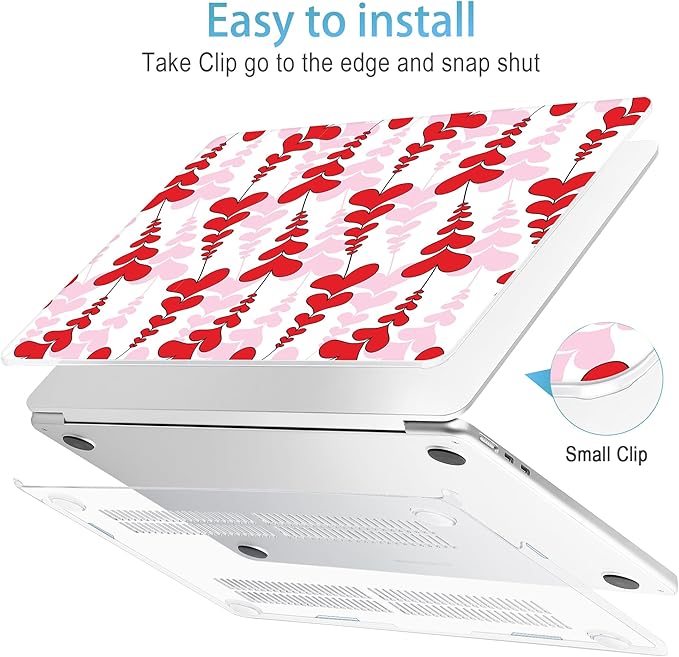 Mektron for 2025 M4 MacBook Air 13.6 Inch A3240 Case Fits 2023 A2681 M2 2024 A3113 M3 Chip with Liquid Retina Display Touch ID, Printed Plastic Hard Shell Cover for MacBook Air 13.6", Heart Wave
