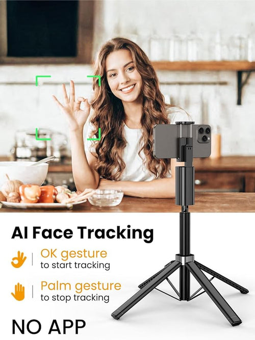 AOCHUAN 57" Tripod Selfie Stick for iPhone with Face Tracking (Smart M3)