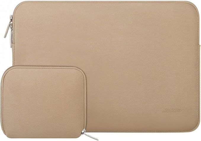 MOSISO Laptop Case 13.3 inch, 13-13.3 inch Laptop Sleeve Bag Compatible with MacBook Air/Pro 13 / Pro 14, HP Dell ASUS Lenovo Notebook, Neoprene Computer Sleeve Bag with Small Case, Apricot