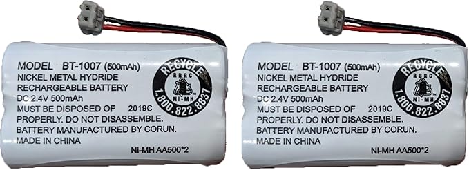 JustGreatDealz Battery BT-1007 BT1007 BT904 BT-904 BT1015 BT-1015 BBTY0651101 BBTY0460001 BBTY0510001 BBTY0624001 BBTY0700001 HHR-P506 HHR-P506A Compatible with Uniden Telephones (2-Pack)