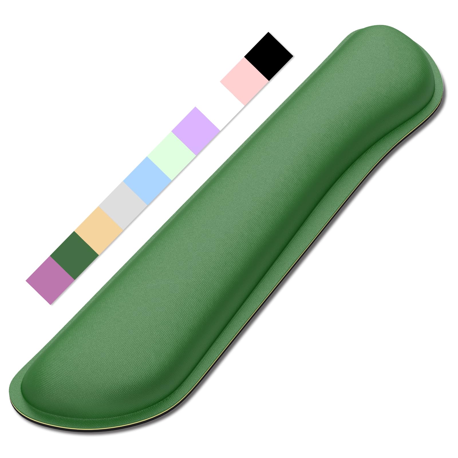 Dapesuom Enlarge Keyboard Wrist Rest, Memory Foam Keyboard Wrist Cushion for Computer Desk Mats Support, Typing Pain Relief Ergonomic Mouse Pad Rests with Non-Slip Base for Gaming Laptop, Forest Green