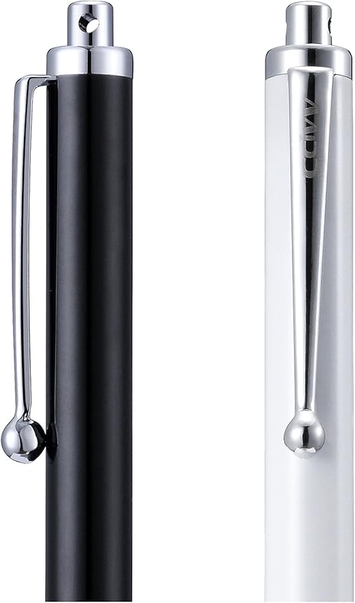 Stylus, 4 Pcs 5.0 Inch Mesh Fiber Tip Stylus Pens for Touch Screen, Compatible with iPad, iPhone, Kindle Fire, 4 Extra Replaceable Hybrid Fiber Tips (White, Black, Silver, Blue)