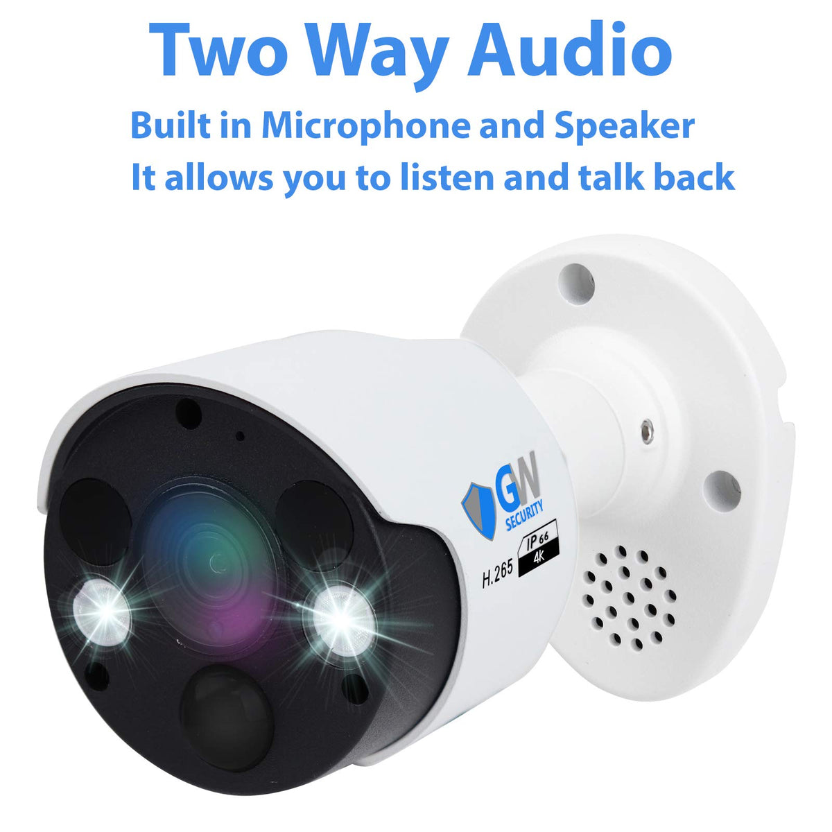 GW 8 Channel 4K NVR 8MP 4K AI Smart Home Security Camera System, (4) Dome and (4) Bullet Built-in Microphone Audio Recording HD 2160P IP PoE Cameras, Face Recognition/Human/Vehicle Detection
