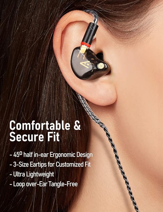 Vibes 201MC Wired Earbuds in Ear Headphones with Mic, USB C to 3.5mm Adapter & Braided Cord, Noise Isolating Bass Driven Earphones, Carry Case, Ear Buds Tips, 3.5mm Jack (Clear Brown)