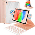 BLUTLOTUS for iPad 11th (A16) 10th Generation Case with Keyboard (2025/2022) - 360° Rotatable Magnetic Folio Cover, 7 Color Backlit Detachable Keyboard with Pencil Holder (Rose Gold)
