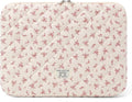 Puffy Laptop Sleeve 13-15.6 Inch Cute Quilted Laptop Protective Case Padded Floral Computer Sleeve for MacBook (A-Pink, 11 Inch)