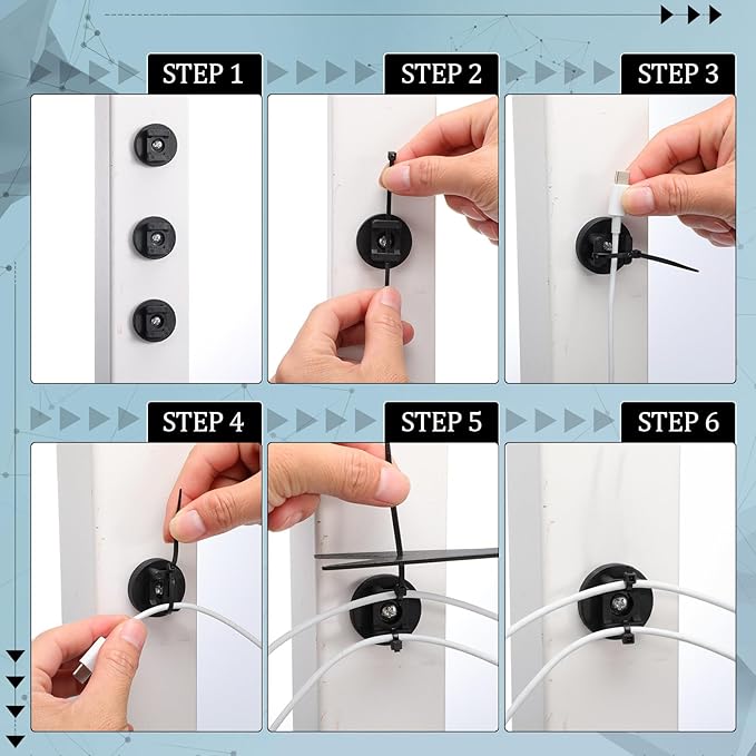 Yookeer 120 Pieces Magnetic Zip Tie Mount Multipurpose Cable Holder Magnets Magnetic Wire Management Bases with Heavy Duty Zip, Mount Nylon Cable Ties in Total (31mm)
