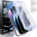 SMARTDEVIL 2+2Pack Privacy Screen Protector for iPhone 14 Pro with Camera Lens Protector,Shatterproof Tempered Glass [True 28°Anti Spy] [9H Hardness] [Automatic Dust-Elimination Install][Bubble Free]