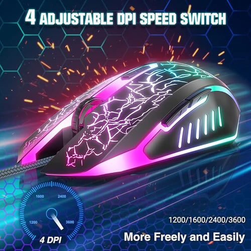 BENGOO Gaming Mouse Wired with RGB Backlit, Ergonomic PC Computer Mice