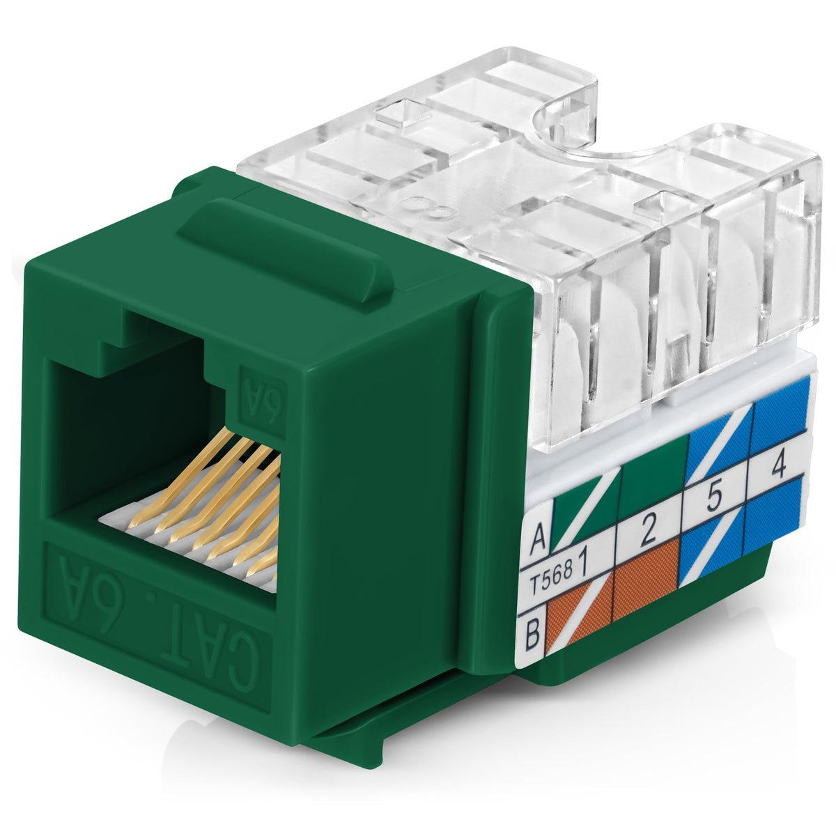 Everest 90 Degree RJ45 Cat6A Keystone Jacks Slim Profile 20-Pack Yellow