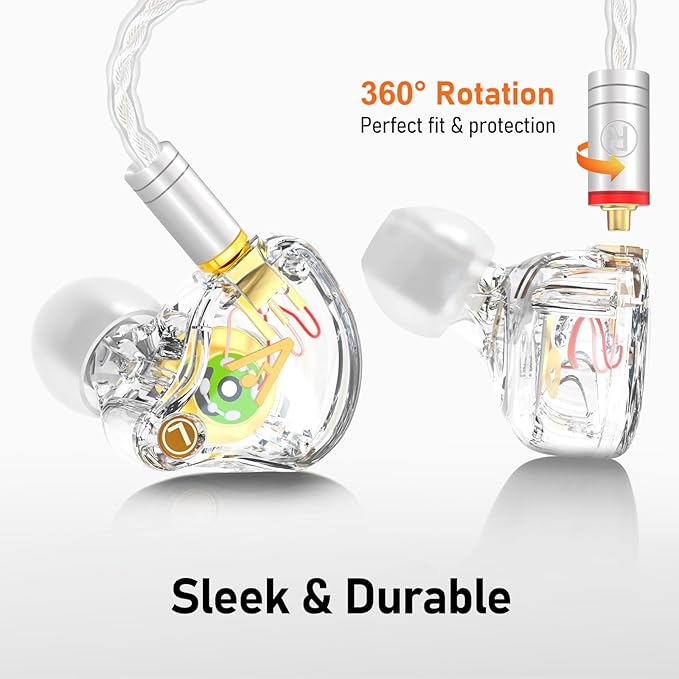 Vibes 202ML Wired Earbuds - HiFi in Ear Headphones - Noise-Isolating Ear Buds w/ Mic - Clear Sound, Deep Bass, Comfort-Fit Earphones - MMCX–Lightning for iPhone 5–14, Silver Plated Cord, Carrying Case